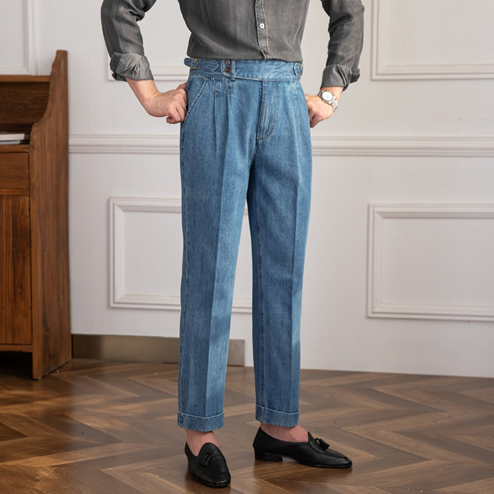 Old Money Vintage High-Waisted Straight Jeans