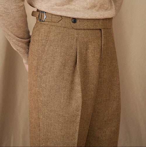 Shiny Wool Trousers