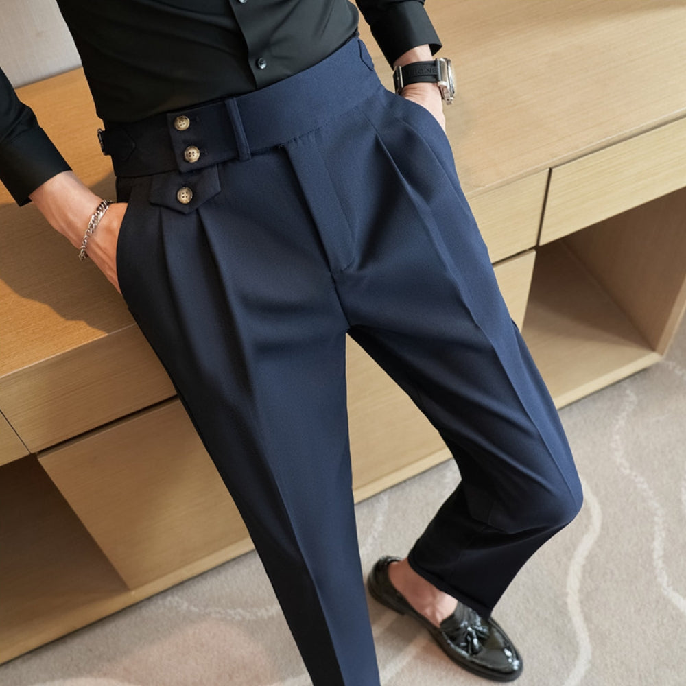 Old Money High-Waist Naples Straight-Leg Trousers