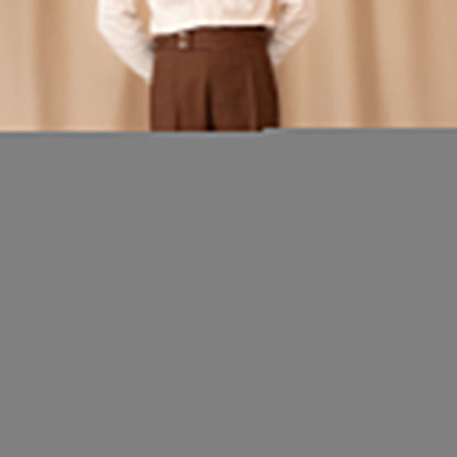 Old Money Adjustable Buckle High Waist Straight Suit Pants
