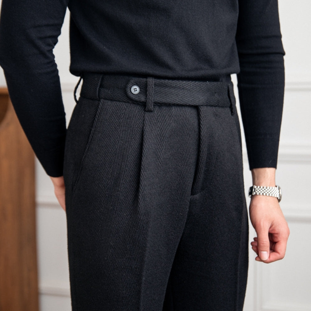 Old Money Warm Versatile Retro Woolen Trousers