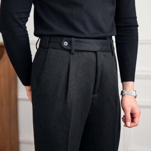 Old Money Warm Versatile Retro Woolen Trousers