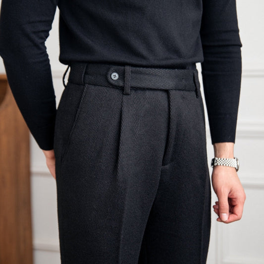 Old Money Warm Versatile Retro Woolen Trousers