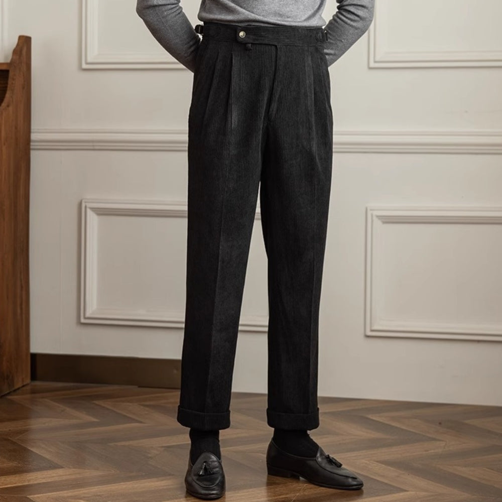 Old Money Corduroy Drape Casual Trousers
