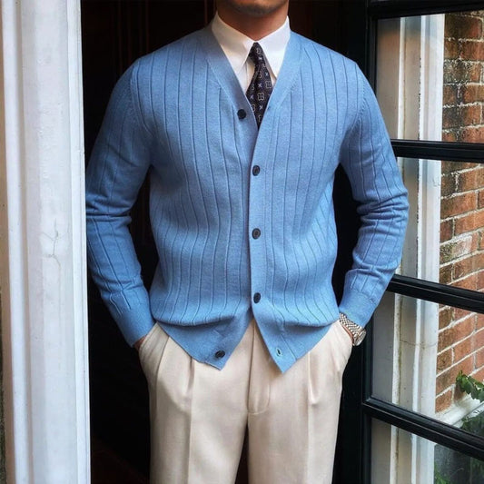 Old Money V-Neck Knitted Cardigan