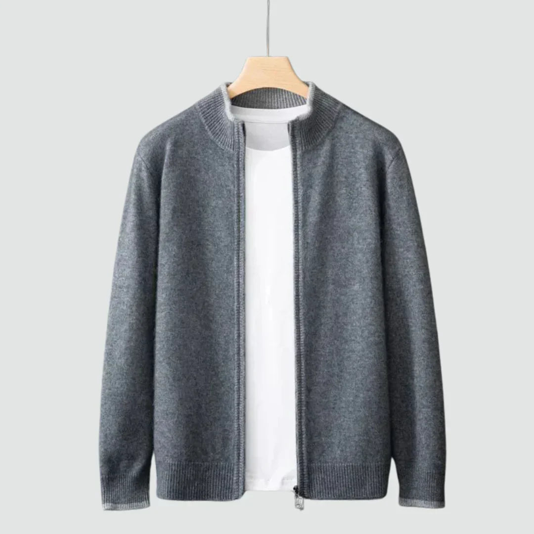 Old Money Pure Cashmere Zip Cardigan