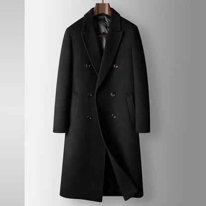 Old Money Double-Breasted Wool Windbreaker Coat