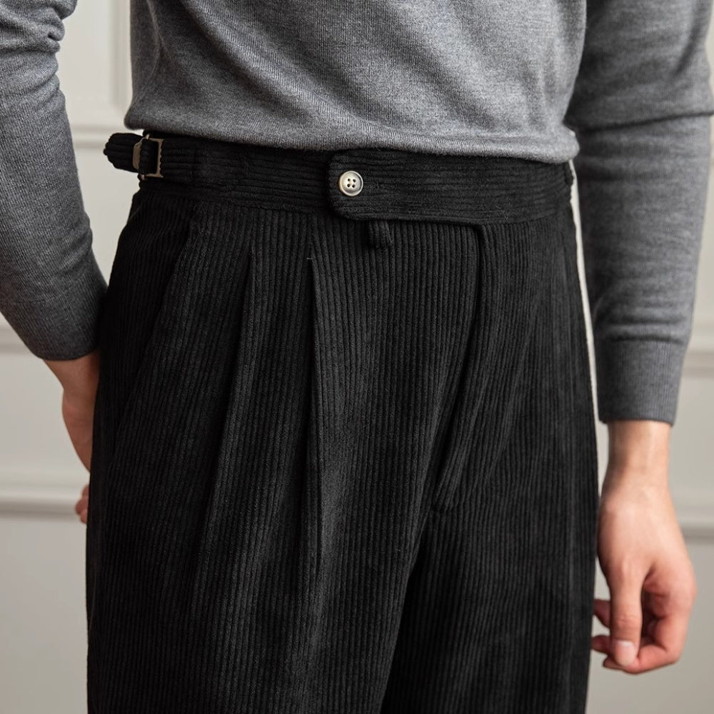 Old Money Corduroy Drape Casual Trousers