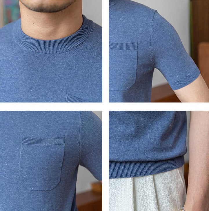 Old Money Knitted Linen Blend T-Shirt