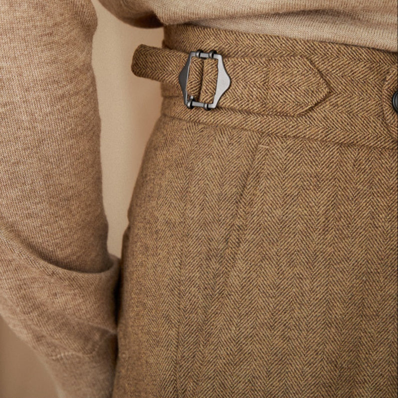 Shiny Wool Trousers