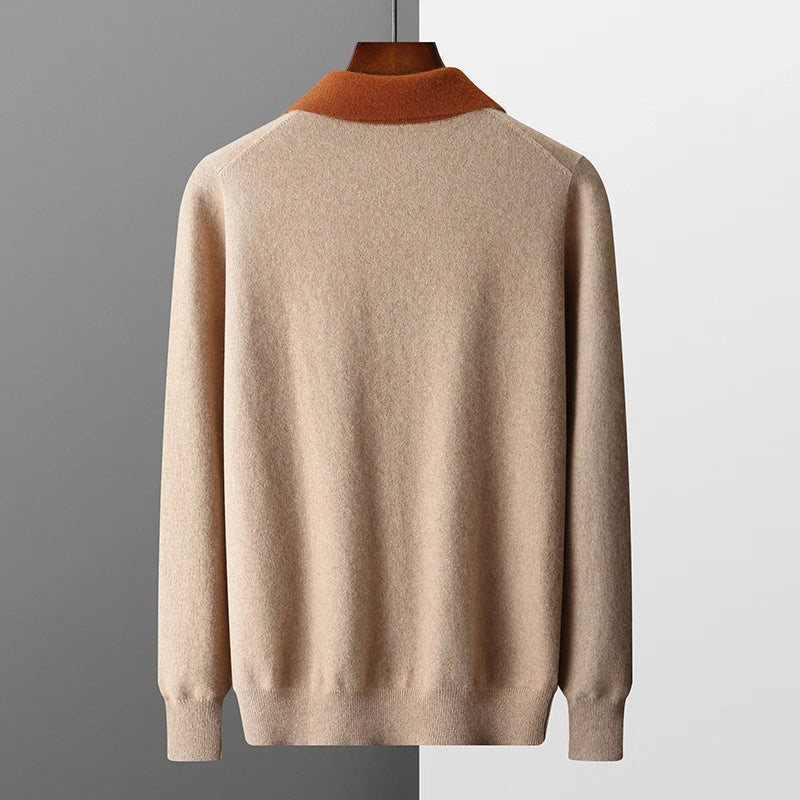 100% CASHMERE ZIP-UP POLO