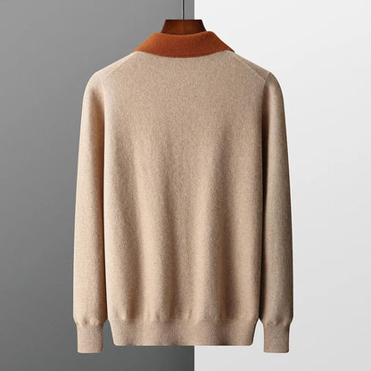 100% CASHMERE ZIP-UP POLO