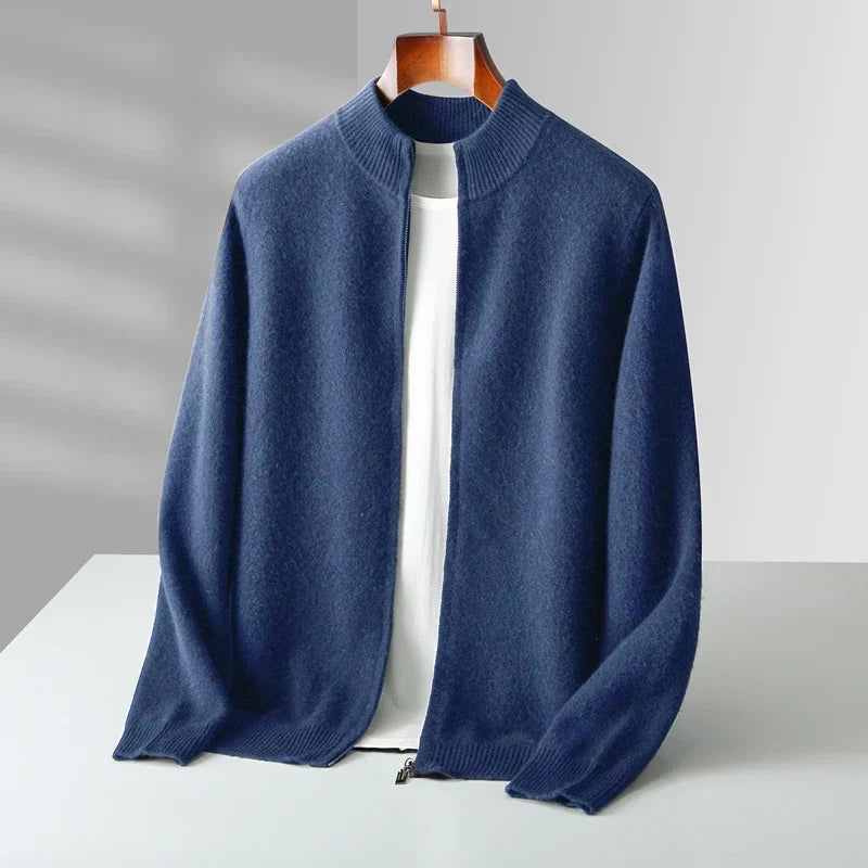 Old Money Men's Cashmere Zip Jacket