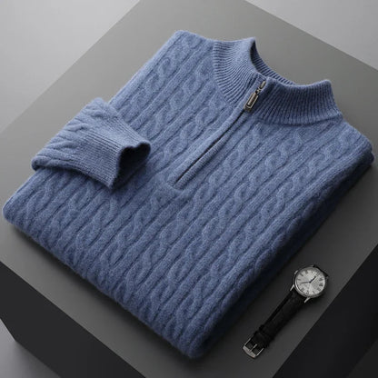 Old Money 100% Cashmere Quarter-Zip Sweater
