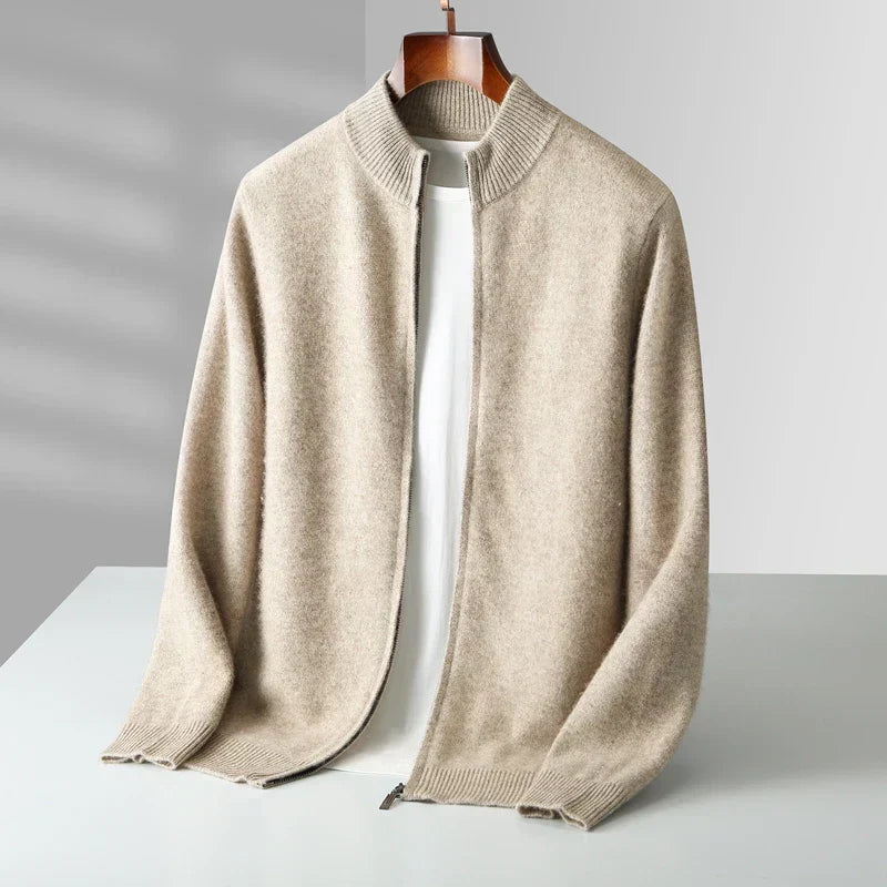 Old Money Men's Cashmere Zip Jacket