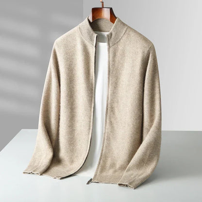 Old Money Men's Cashmere Zip Jacket
