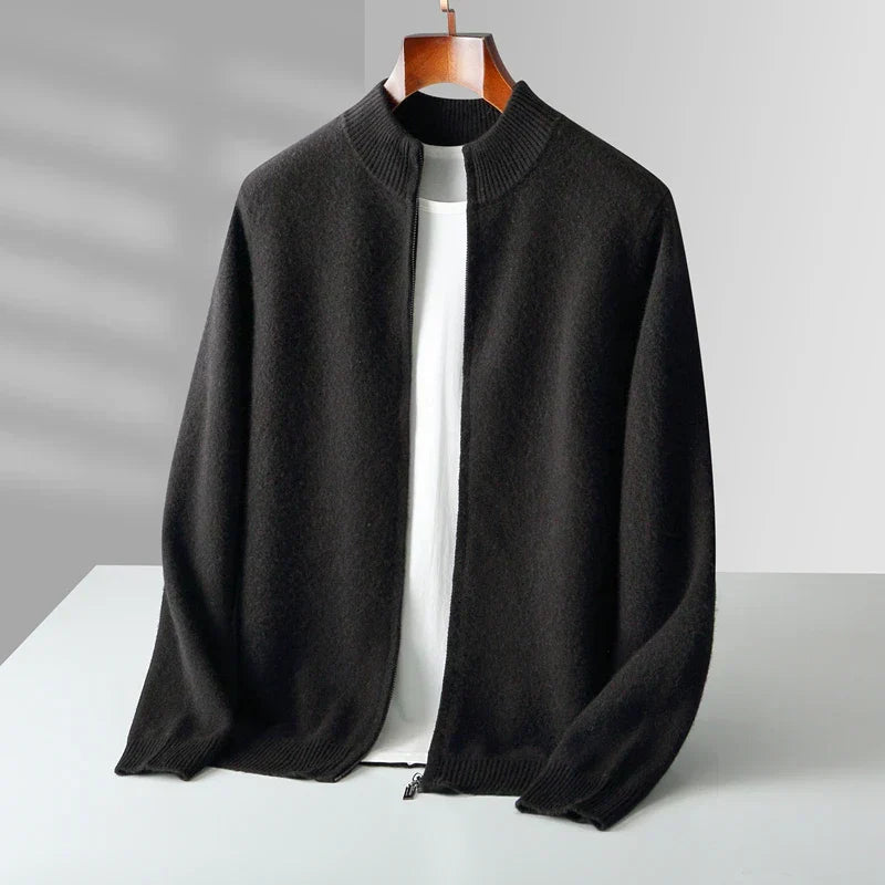 Old Money Men's Cashmere Zip Jacket