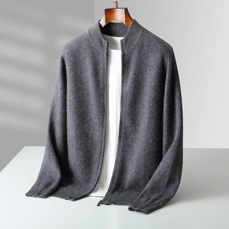 Old Money Men's Cashmere Zip Jacket