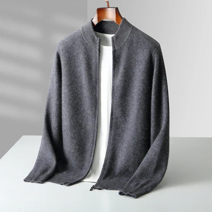Old Money Men's Cashmere Zip Jacket
