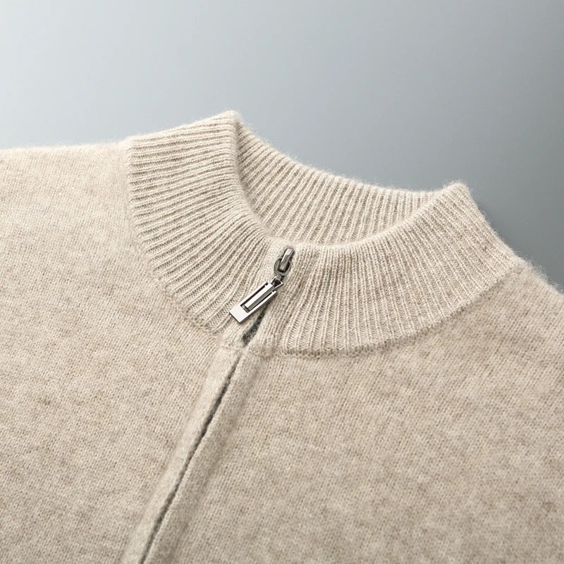 Old Money Men's Cashmere Zip Jacket