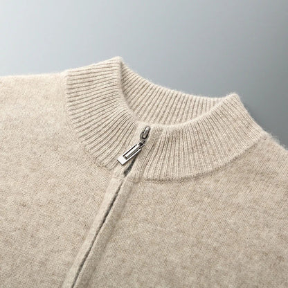 Old Money Men's Cashmere Zip Jacket