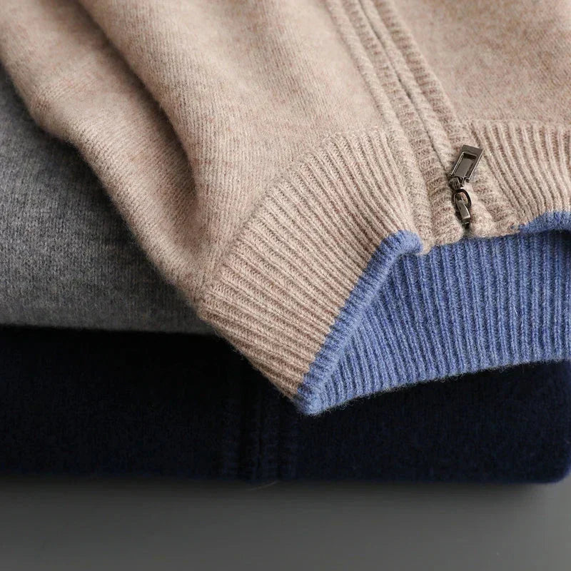 Old Money Pure Cashmere Zip Cardigan