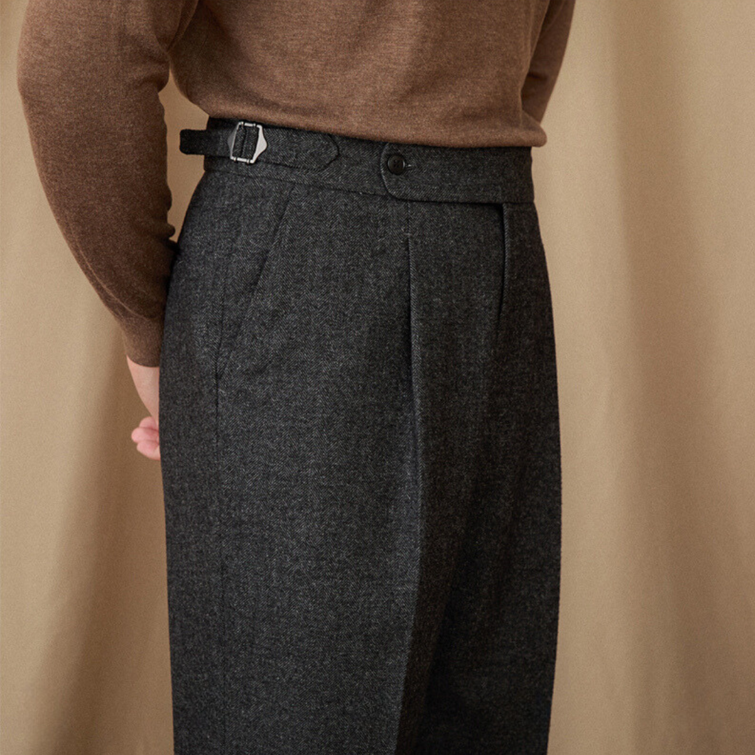 Shiny Wool Trousers
