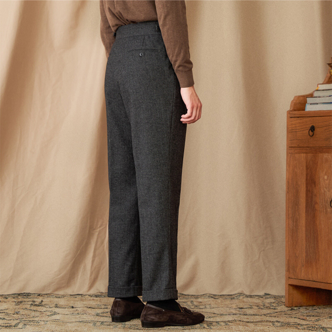Shiny Wool Trousers