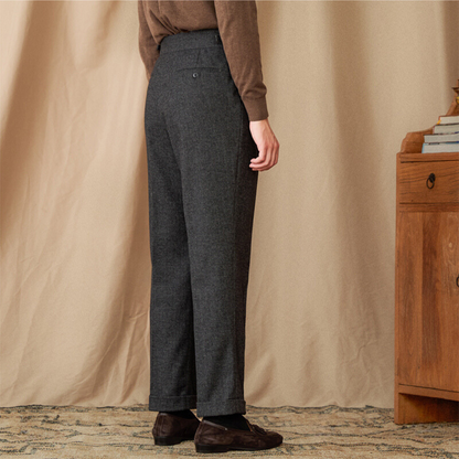 Shiny Wool Trousers