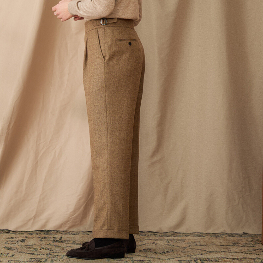 Shiny Wool Trousers
