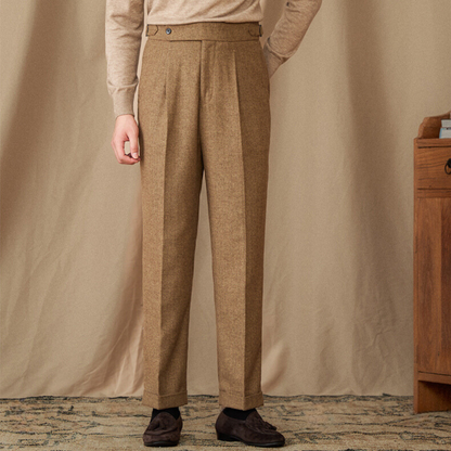 Shiny Wool Trousers