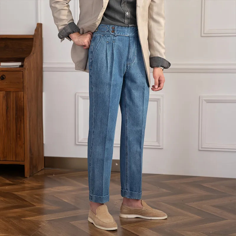 Old Money Vintage High-Waisted Straight Jeans