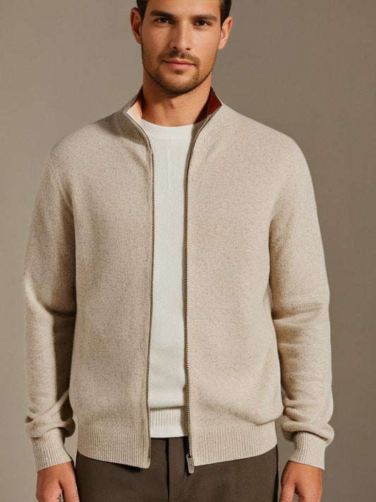 Old Money Men's Cashmere Zip Jacket