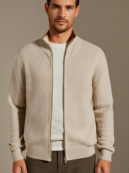 Old Money Men's Cashmere Zip Jacket