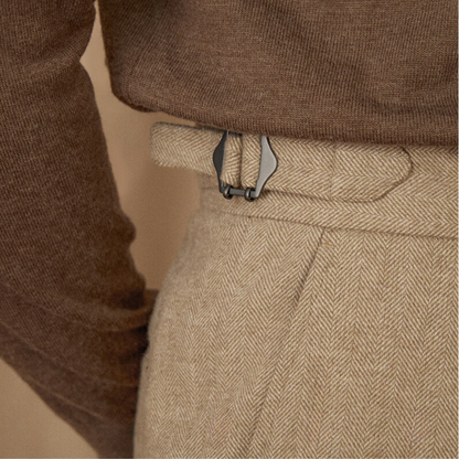 Shiny Wool Trousers