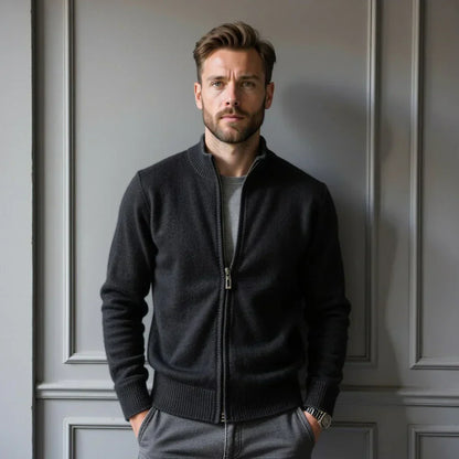Old Money Pure Cashmere Zip Cardigan