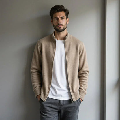 Old Money Pure Cashmere Zip Cardigan